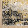 2' x 8' Grey Gold Beige Black and Brown Abstract Power Loom Runner Rug