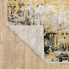 2' x 8' Grey Gold Beige Black and Brown Abstract Power Loom Runner Rug