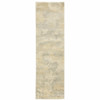 2' x 8' Grey Ivory Beige and Taupe Abstract Power Loom Stain Resistant Runner Rug