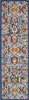 2' x 8' Blue & Ivory Power Loom Polypropylene Runner Rug