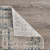 2' x 8' Cream Blue and Ivory Geometric Distressed Runner Rug