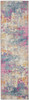 2' x 8' Blue and Pink Abstract Power Loom Runner Rug