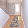 2' x 8' Red Damask Power Loom Runner Rug