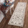 2' x 8' Ivory Bordered Floral Indoor Runner Rug