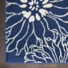 2' x 8' Blue & Ivory Floral Power Loom Polypropylene Runner Rug