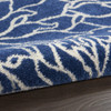 2' x 8' Blue & Ivory Floral Power Loom Polypropylene Runner Rug