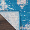 2' x 8' Blue Damask Power Loom Runner Rug