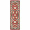 2' x 8' Red and Blue Bohemian Area Rug