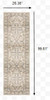 2' x 8' Beige and Ivory Medallion Runner Rug