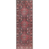 2' x 8' Garnet Red Medallion Stain Resistant Runner Rug