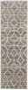 2' x 8' Tan Taupe and Ivory Geometric Power Loom Stain Resistant Runner Rug