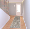 2' x 8' Tan Taupe and Ivory Geometric Power Loom Stain Resistant Runner Rug