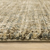 2' x 8' Beige Brown Tan and Blue Green Abstract Power Loom Stain Resistant Runner Rug