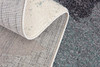 2' x 8' White and Blue Abstract Power Loom Stain Resistant Area Rug