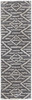 2' x 8' Gray and Ivory Geometric Power Loom Stain Resistant Runner Rug