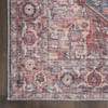 2' x 8' Red Floral Power Loom Distressed Washable Runner Rug