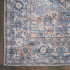 2' x 8' Blue Floral Power Loom Distressed Washable Runner Rug