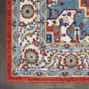 2' x 8' Red and Ivory Power Loom Runner Rug