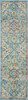 2' x 8' Blue and Ivory Dhurrie Runner Rug