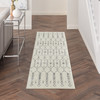 2' x 8' Gray Geometric Power Loom Polypropylene Runner Rug