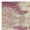 2' x 8' Ivory and Pink Abstract Power Loom Non Skid Runner Rug