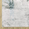 2' x 8' Silver Grey Teal Blue and Charcoal Abstract Printed Non Skid Runner Rug
