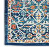 2' x 8' Blue and Ivory Floral Power Loom Polypropylene Runner Rug