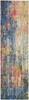 2' x 8' Blue and Yellow Abstract Power Loom Non Skid Runner Rug
