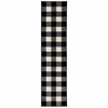 2' x 8' Monochromatic Gingham Pattern Indoor Runner Rug
