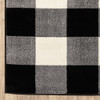 2' x 8' Monochromatic Gingham Pattern Indoor Runner Rug