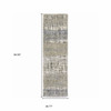 2' x 8' Grey and Ivory Abstract Lines Runner Rug