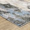 2' x 8' Gray & Ivory Abstract Printed Stain Resistant Non Skid Runner Rug
