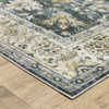 2' x 8' Blue and Ivory Oriental Printed Non Skid Runner Rug