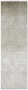 3' x 10' Tan Ivory and Gray Abstract Power Loom Distressed Runner Rug with Fringe