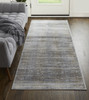 3' x 10' Taupe Silver and Tan Abstract Power Loom Runner Rug