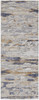 3' x 10' Tan Orange and Ivory Abstract Power Loom Distressed Runner Rug