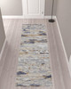 3' x 10' Tan Orange and Ivory Abstract Power Loom Distressed Runner Rug