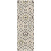 3' x 10' Beige Ivory and Brown Floral Stain Resistant Runner Rug