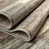 3' x 10' Light Blue and Ivory Patchwork Power Loom Stain Resistant Runner Rug