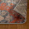 3' x 10' Rust and Gray Floral Stain Resistant Runner Rug