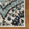 3' x 10' Runner Ivory Blue and Gray Floral Stain Resistant Runner Rug