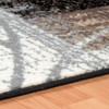 3' x 10' Beige & Gray Floral Power Loom Distressed Stain Resistant Runner Rug