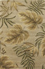 3' x 4' Sand Leaves Wool Area Rug