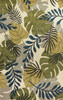 3' x 4' Ivory Hand Tufted Oversized Tropical Leaves Indoor Area Rug