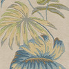 3' x 4' Ivory Blue Hand Tufted Tropical Leaves Indoor Area Rug