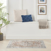 3' x 5' Gold Oriental Power Loom Washable Area Rug