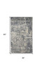 3' x 5' Beige and Grey Abstract Power Loom Non Skid Area Rug