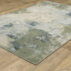 3' x 5' Blue Green Grey and Ivory Abstract Power Loom Stain Resistant Area Rug