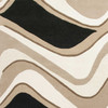 3' x 5' Black or Beige Abstract Waves Wool Area Rug