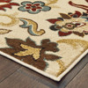 3' x 5' Ivory and Red Floral Vines Area Rug